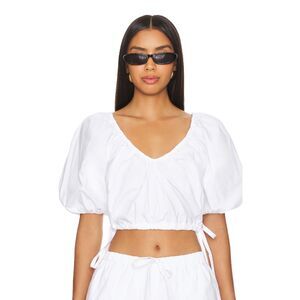 Tularosa Donna Top White Puff Sleeve Size Small New